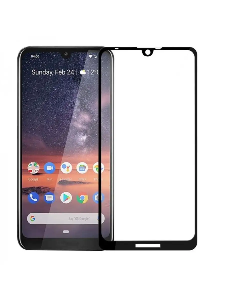 Защитное стекло Nokia 3.2 черная рамка