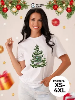 Футболка с надписью Merry Christmas White Sign 127949705 купить за 478 ₽ в интернет-магазине Wildberries