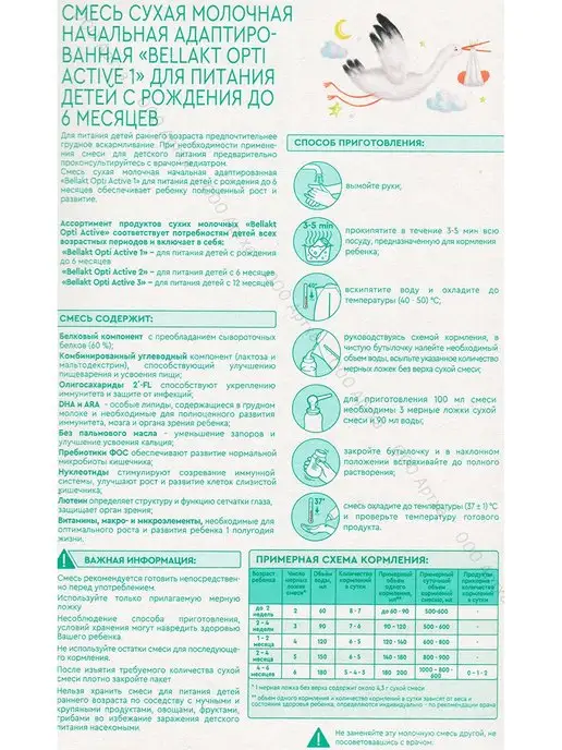 Беллакт Молочная смесь детская 1 с рождения - питание 0 - 6 мес, вариант, фото 5
