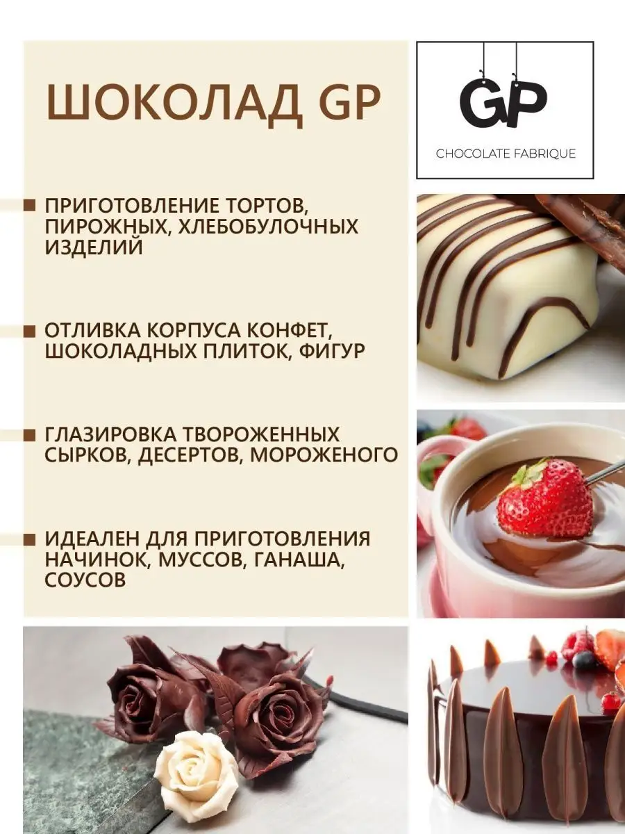 Шоколад белый кондитерский GP Chocolate Fabrique 128631814 купить в  интернет-магазине Wildberries