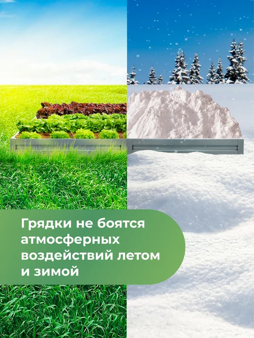 По Уму Грядка оцинкованная 3 м для сада и огорода, 1,0х3,0х0,15 м, 0.65x2.0x0.15 м, 2 м, фото 5