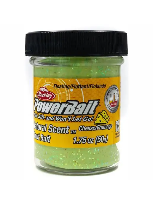 Форелевая паста Berkley PowerBait Natural Scent Glitter Trout Bait Cheese Glitter (сырная)