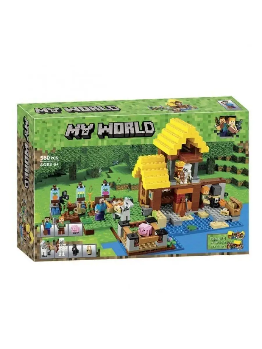 Конструктор World Minecraft Фермерский коттедж аналог LEGO LEGO 130153658  купить за 2 640 ₽ в интернет-магазине Wildberries