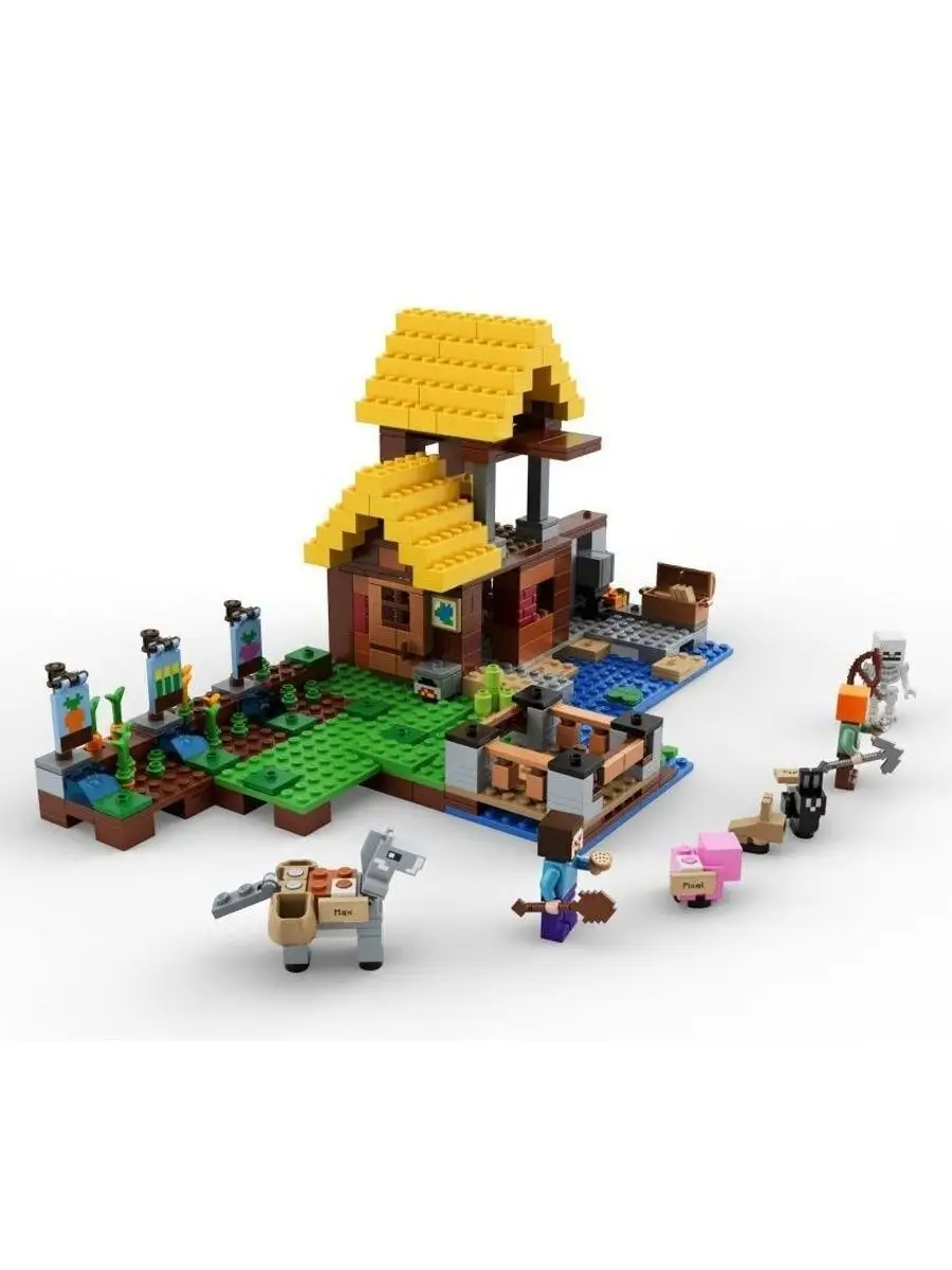 Конструктор World Minecraft Фермерский коттедж аналог LEGO LEGO 130153658  купить за 2 640 ₽ в интернет-магазине Wildberries