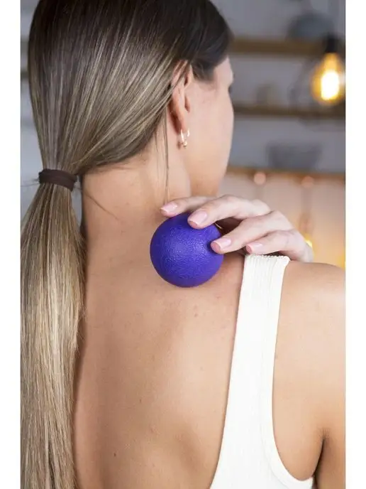 FIT GIM Массажный шар 6 см жесткий, фиолетовый, фото 3