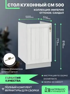 Шкаф кухонный напольный модульная кухня Империя СМ 500 ДСВ Мебель 130279669 купить за 3 894 ₽ в интернет-магазине Wildberries