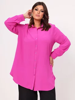 Рубашка удлиненная больших размеров Bella Mia 130294962 купить за 1 300 ₽ в интернет-магазине Wildberries