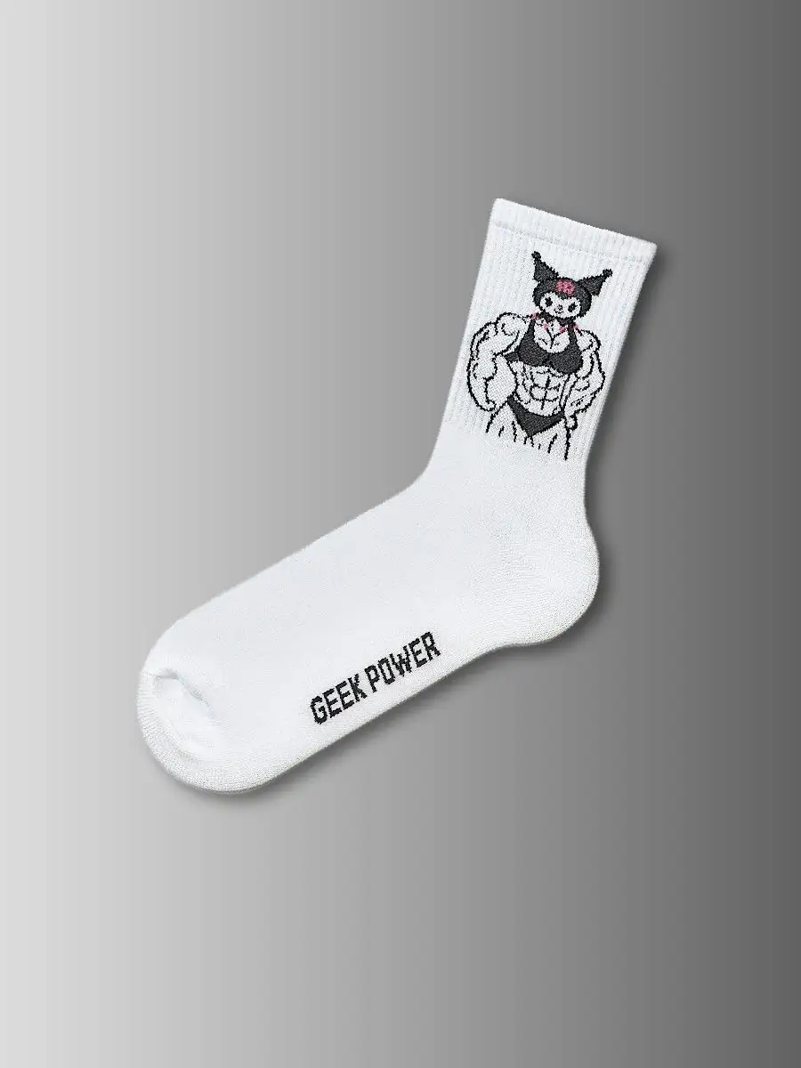 Носки с принтом Накаченная Hello Kitty Сила и Стиль в одном GEEK POWER  SOCKS 130806970 купить за 312 ₽ в интернет-магазине Wildberries