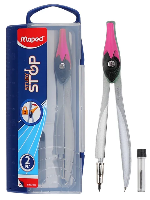 MAPED Циркуль школьный с фиксацией штанг, розовый, фото 3