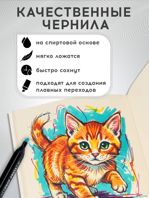 Prof-Press Маркеры для скетчинга и рисования, синий, фото 4
