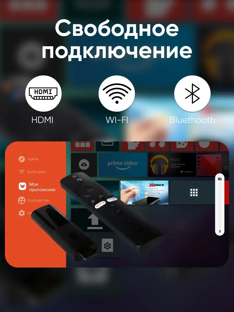 Смарт приставка для телевизора Xiaomi TV Stick 4K MI 131111728 купить в  интернет-магазине Wildberries